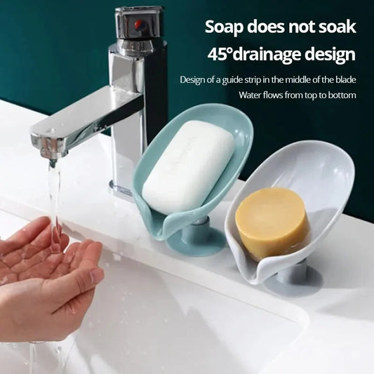 Leaf-Shape Self-Draining Soap Holder (Pack of 3)
