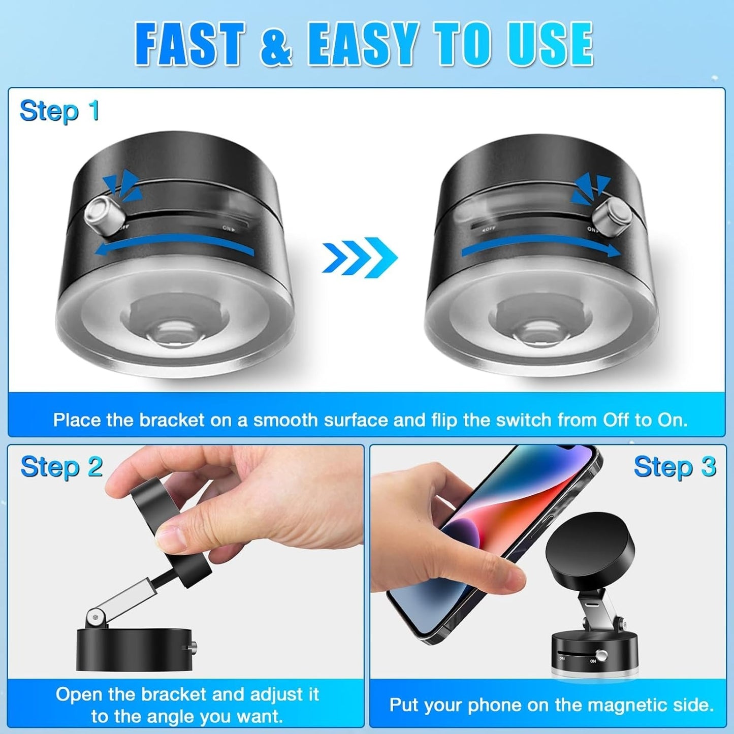 Vacuum Double-sided Magnetic Phone Holder