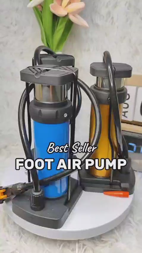 High Pressure Foot Air Pump for Bicycle, Scooter, Car & Inflatable Toys